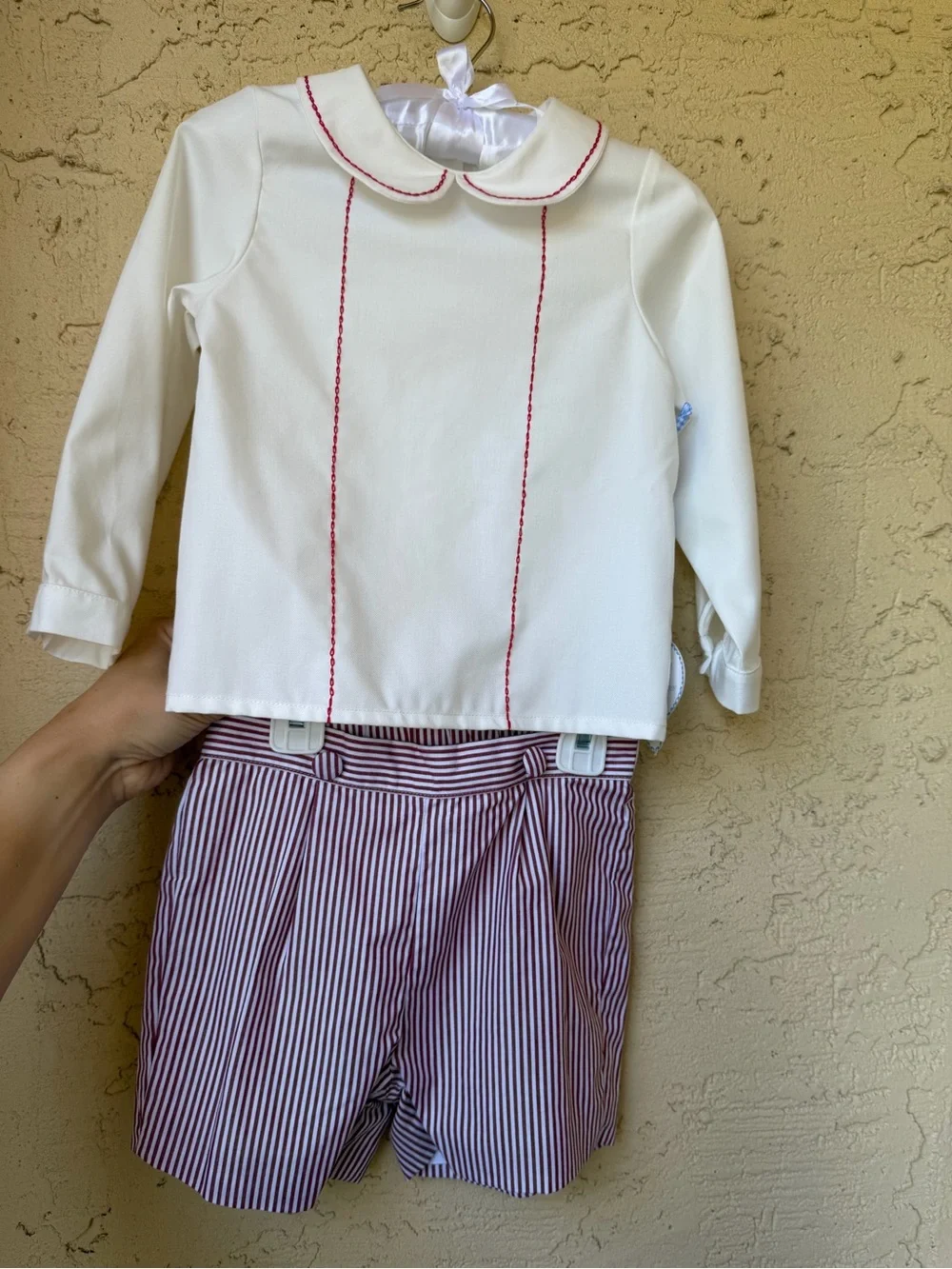 Edgehill Collection x The Broke Brooke Baby Boys Henry Stripe Short Set 3T NWT